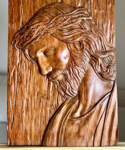 Hand-Carved Jesus Wooden Wall Art