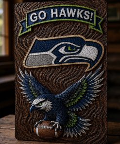 Hand-Carved Seahawks Wooden Wall Art