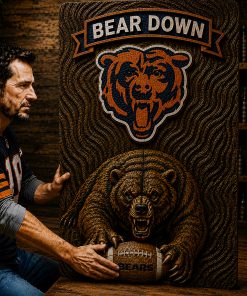 Alternative view of Hand-Carved Bears Wooden Wall Art