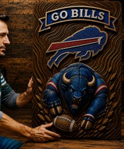 Alternative view of Hand-Carved Bills Wooden Wall Art
