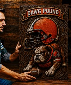 Alternative view of Hand-Carved Browns Wooden Wall Art