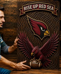 Alternative view of Hand-Carved Cardinals Wooden Wall Art