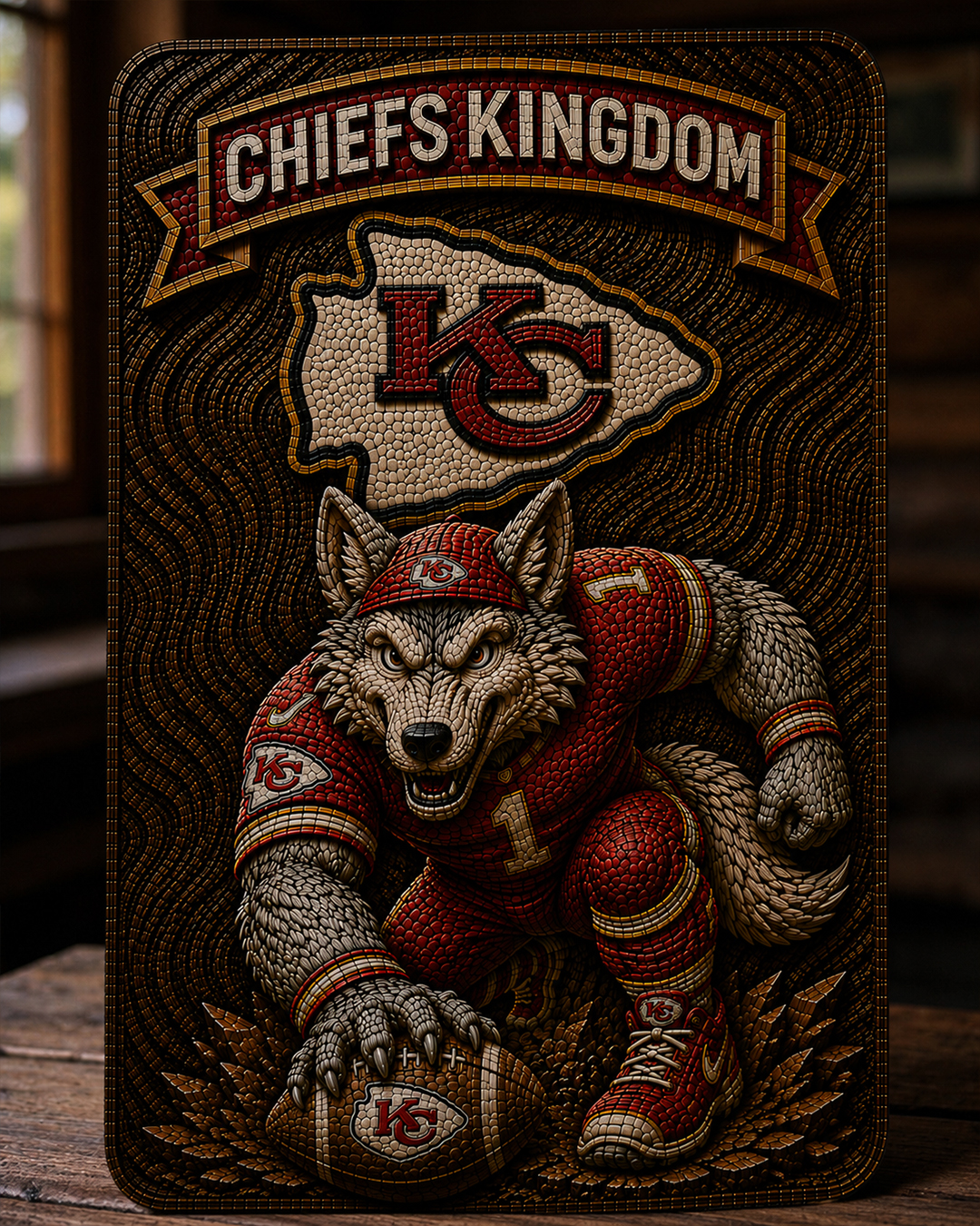 Hand-Carved Chiefs Wooden Wall Art