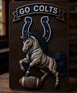 Hand-Carved Colts Wooden Wall Art