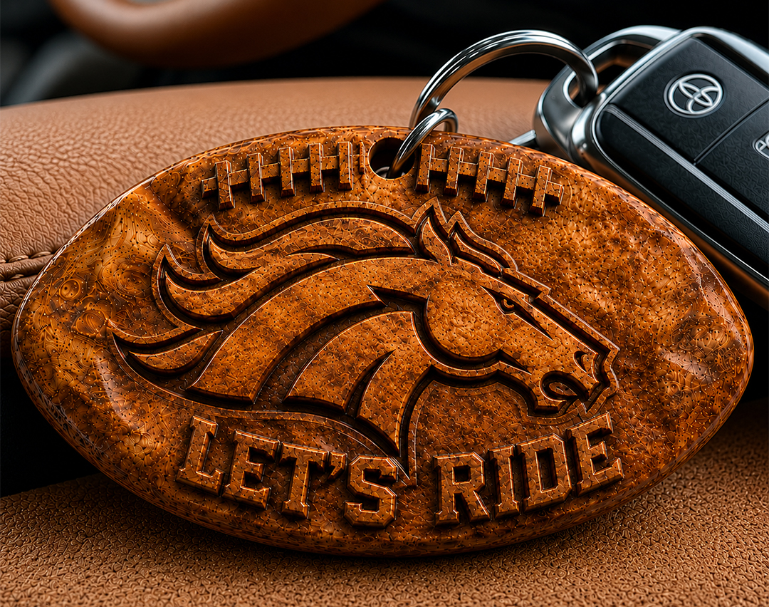 Hand-Carved Football Team Wooden Keychain – Custom Name - Image 13