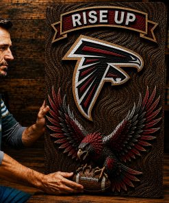 Alternative view of Hand-Carved Falcons Wooden Wall Art