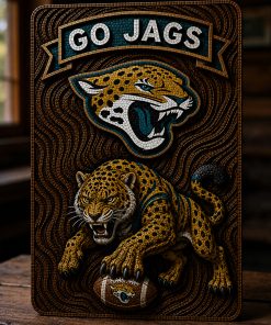 Hand-Carved Jacksonville Jaguars Wooden Wall Art