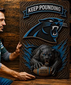 Alternative view of Hand-Carved Panthers Wooden Wall Art