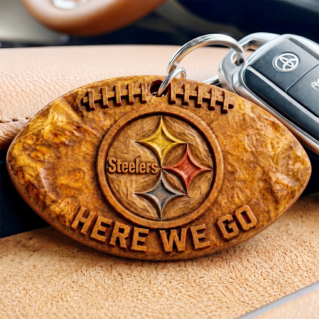 Hand-Carved Football Team Wooden Keychain – Custom Name - Image 29