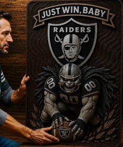 Alternative view of Hand-Carved Raiders Wooden Wall Art