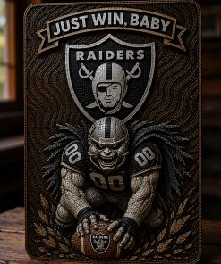 Hand-Carved Raiders Wooden Wall Art