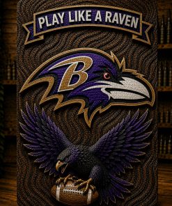 Hand-Carved Ravens Wooden Wall Art