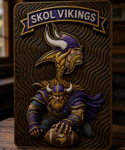 Hand-Carved Vikings Wooden Wall Art