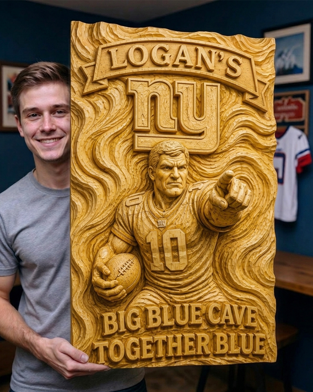 Hand-Carved Giants Wooden Wall Art – Custom Name - Image 2