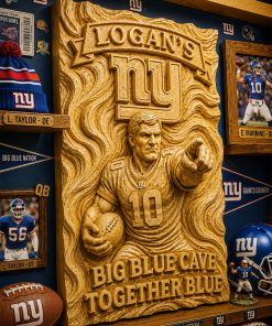 Hand-Carved Giants Wooden Wall Art – Custom Name